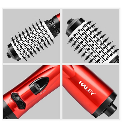 Perie rotativă cu aer cald HALEY, 1200W, 2 viteze, 3 trepte de temperatură, înveliș ceramic, roșu/negru