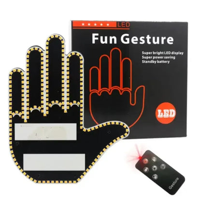 Semn LED auto cu telecomandă, control gestual, 4 moduri afișare, montaj pe lunetă, 15 cm