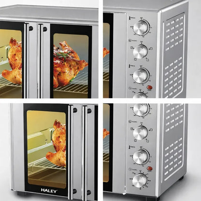 Cuptor electric HALEY 65L, 3000W, convecție, rotisor, timer 120 minute, accesorii incluse