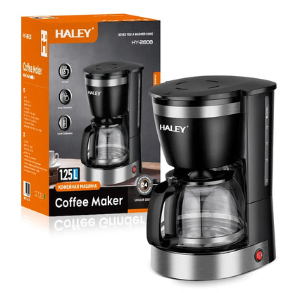 Aparat de cafea HALEY, 800W, 1.25L, carafă din sticlă, 12 cești, oprire automată