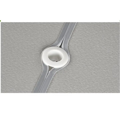 Set masă și 4 scaune pliabile pentru camping, picnic și grădină, aluminiu/PVC, tip geamantan, argintiu
