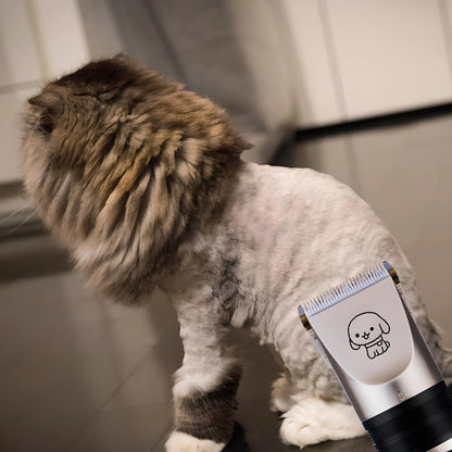 Set mașină de tuns animale 12 piese, fără fir, lame ceramică și titan, accesorii îngrijire câini și pisici