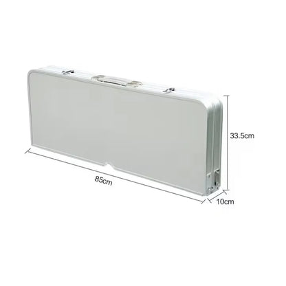 Set masă și 4 scaune pliabile pentru camping, picnic și grădină, aluminiu/PVC, tip geamantan, argintiu
