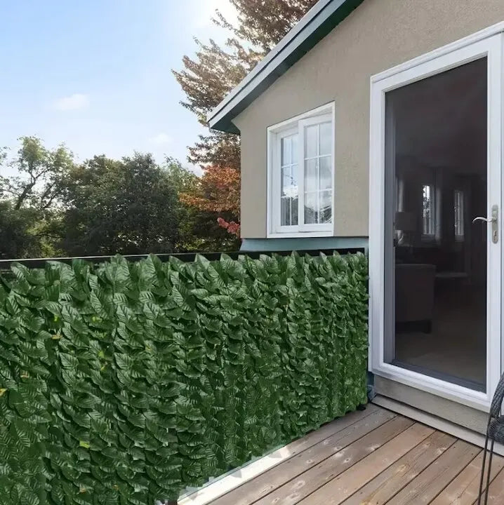 Gard viu artificial 3 x 1 m, panou cu frunze decorative, rezistent UV, pentru interior și exterior