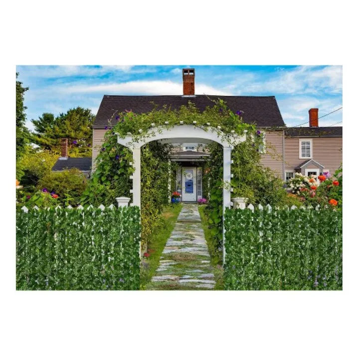 Gard viu artificial 3 x 1 m, panou cu frunze decorative, rezistent UV, pentru interior și exterior
