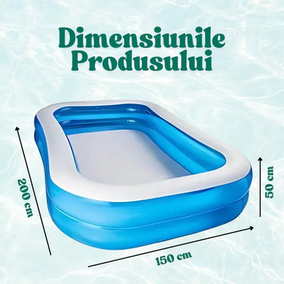 Piscină gonflabilă 200 x 150 cm, pentru copii, multi-utilizare, interior/exterior, ușor de umflat și depozitat
