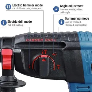 Bormașină cu percuție fără fir Brushless, 1850W, 2 acumulatori 18V, SDS Plus, 4 moduri de lucru