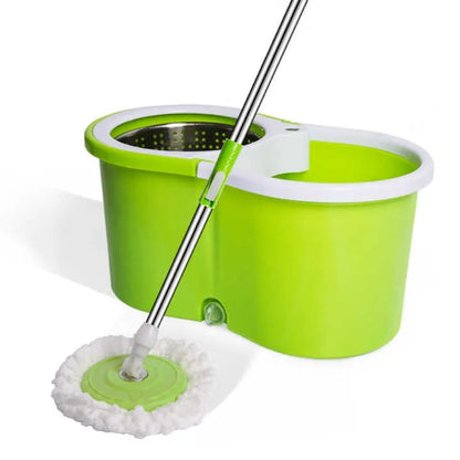 Set mop cu găleată 8L, storcător rotativ 360°, robinet scurgere, mop microfibră și mâner reglabil