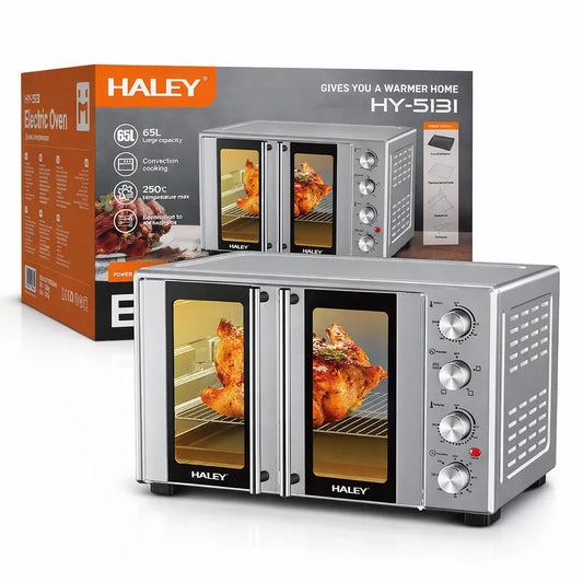 Cuptor electric HALEY 65L, 3000W, convecție, rotisor, timer 120 minute, accesorii incluse