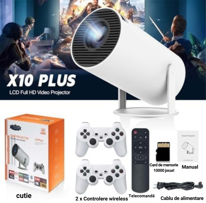 Videoproiector portabil 4K Ultra, gaming & streaming