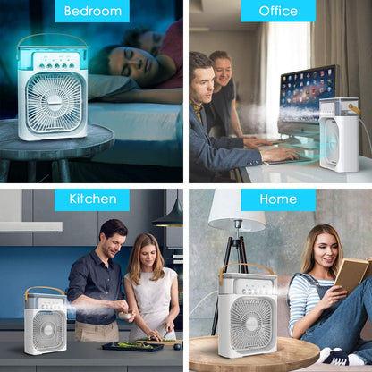 Ventilator portabil cu umidificator, lumina LED