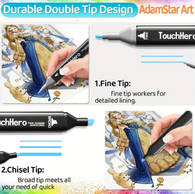 Set 80 de Marker, cu 2 capete diferite