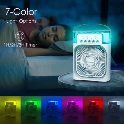 Ventilator portabil cu umidificator, lumina LED