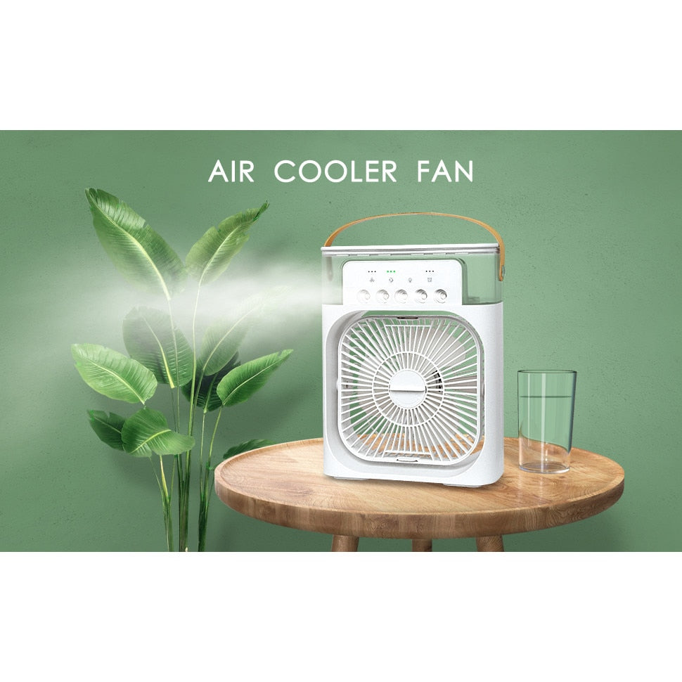 Ventilator portabil cu umidificator, lumina LED