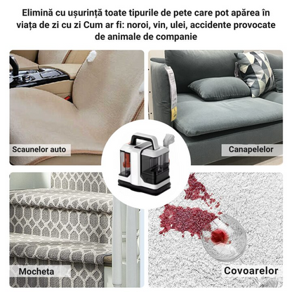 Aspirator cu spălare prin injecție-extracție HALEY, 1000W, 2 rezervoare, pentru covoare, tapițerii și interior auto
