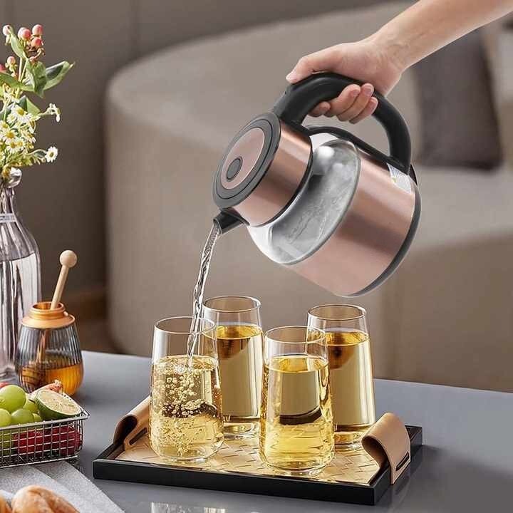 Fierbator electric din inox si sticla, 2,2L, 2000W