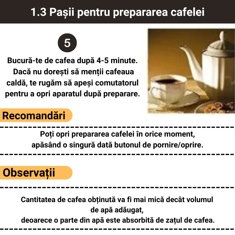Aparat de Cafea 650W, 750ml