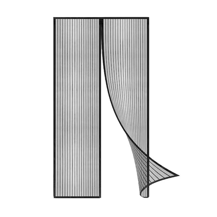 Perdea magnetică anti-insecte Magic Mesh 220 x 100 cm, pentru uși de balcon și terasă, cu închidere magnetică, 18 magneți și montaj fără găur