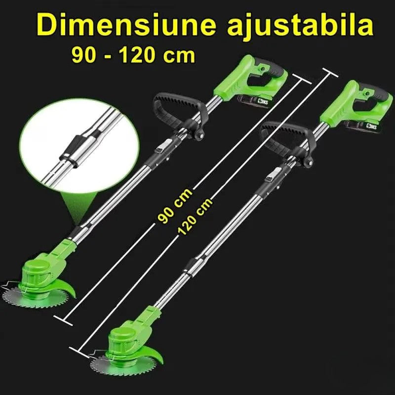 Motocoasă electrică 48V, 2 acumulatori 4000mAh, 18000 RPM, lame și disc incluse