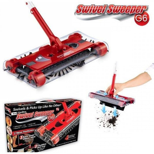 Mătură electrică Swivel Sweeper, cu aspirator, rotire 360°, acumulator 7.2V, fără cablu și fără sac