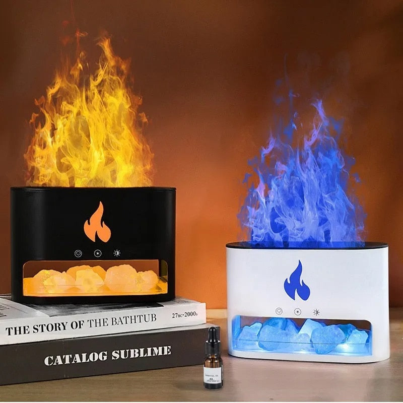 Difuzor Aromaterapie, cu Cristale de Sare si Efect de Flacara