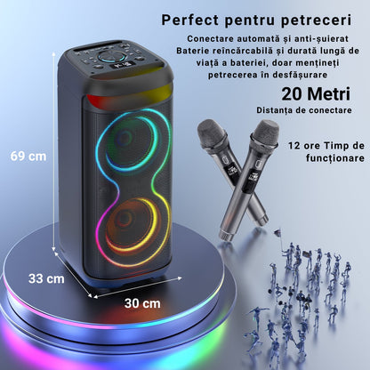 Boxa Portabila, 12H, 2 Microfoane, Havit