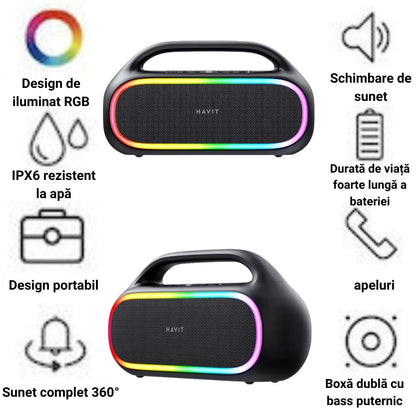 Boxa Portabila, 12H, WaterProof, Havit