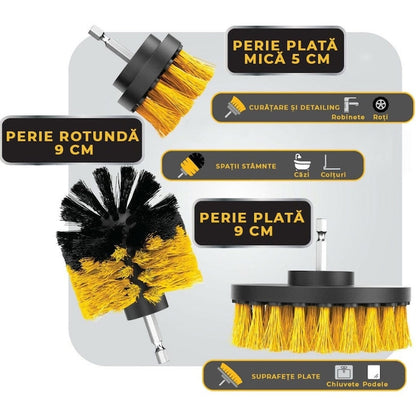 Set 3 perii rotative din plastic
