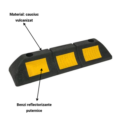 Opritor roti auto reflectorizant, pentru locul de parcare